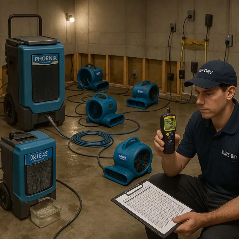 Structural Drying and Dehumidification process in Green Knoll, NJ